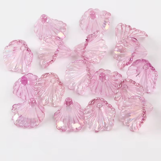 BBB 186 (a) Purple Transparent Trumpet Flower Acrylic Bead ( 1 pc ) ( 11:12 mm )