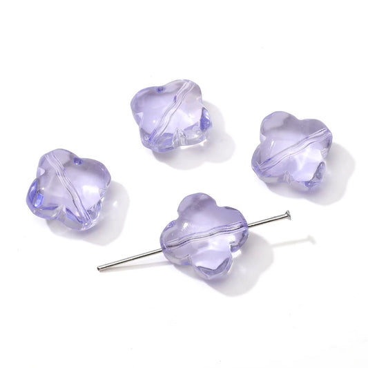 BBB 343 (c) Light Purple Clover flower glass bead ( 1 pc ) Lampwork Bead