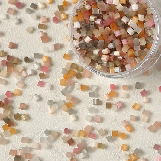 BBB 356 (f) Mixed Czech glass bead ( 10 gm ) Lampwork Bead ( 4 mm )