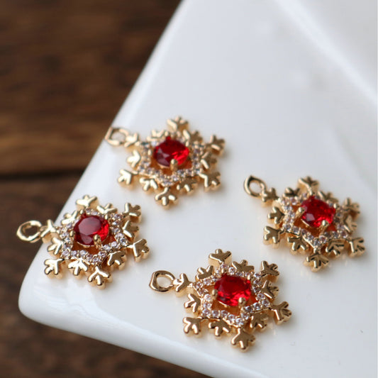 SS 479 Snowflake CZ Gold plated Charm