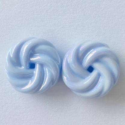 BBB 304 (a) Ink Blue Holographic Shiny  Bead ( 1 pc ) UV Plated Acrylic ( 18 mm )