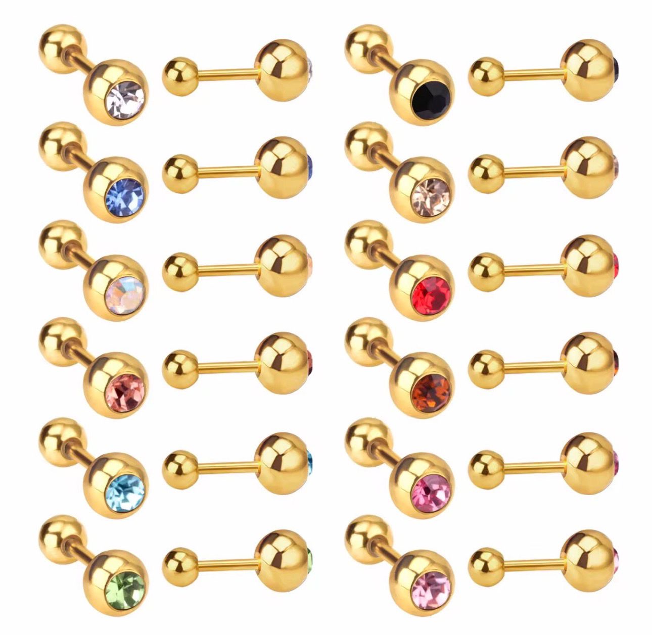 SJ 1021 Zircon Mini Stud Earring  - 18k Gold PVD plated stainless steel - Anti tarnish
