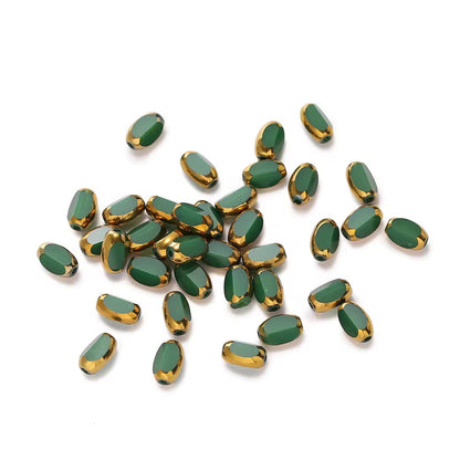 GB01A Gold Edge Faceted Crystal glass bead ( 1 pc ) Lampwork Bead