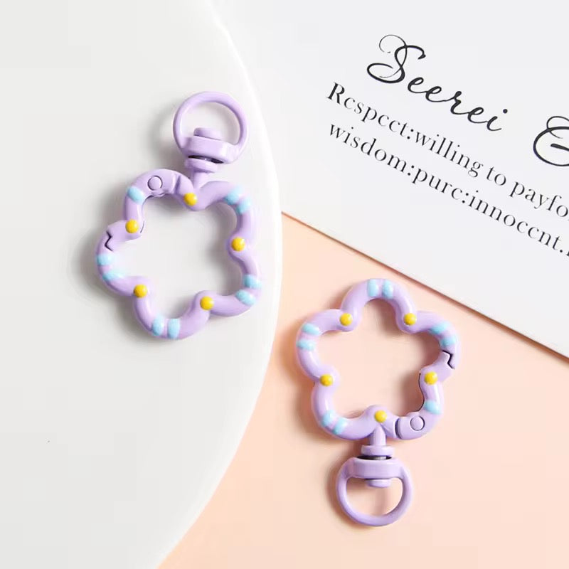 BBB 350 (g) Purple Floral key clasp - Keyring Clasp( 1 pc )