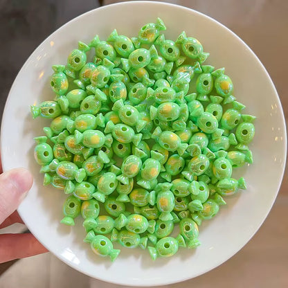 BBB 249 (c) Green Candy Double colour Luminous Shiny Bead ( 1 pc ) UV Plated Acrylic ( 20 mm )