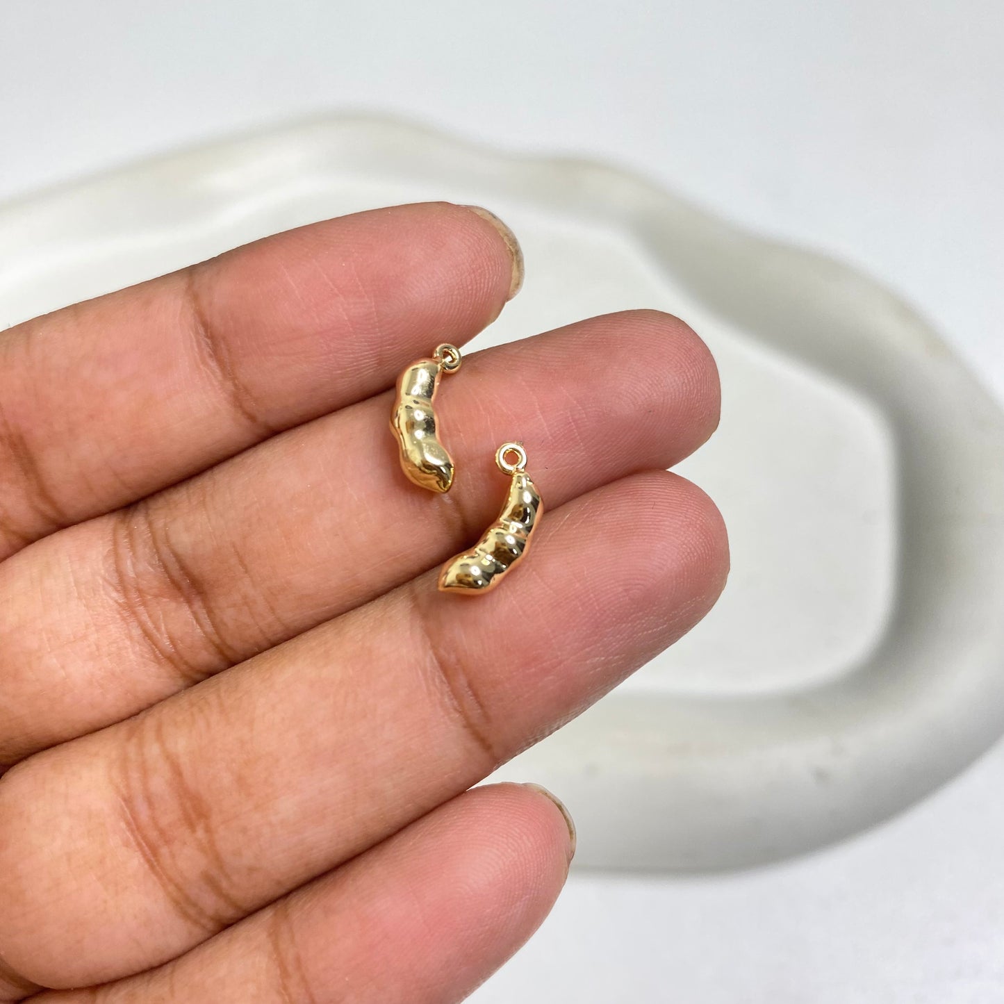 SS 1124 Pea 🫛 charm 14k Gold plated ( 1 pc ) Anti tarnish ( 10 mm )