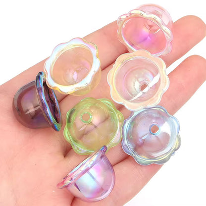 AB03 Bell Transparent Luminous Bead ( 1 pc ) UV Plated Acrylic ( 24:15 mm )