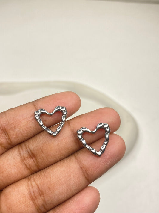 SS 2873 Heart Silver plated stainless steel ( 1 piece ) Anti tarnish ( 15:14.5 mm )