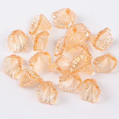 BBB 186 (b) Orange Transparent Trumpet Flower Acrylic Bead ( 1 pc ) ( 11:12 mm )