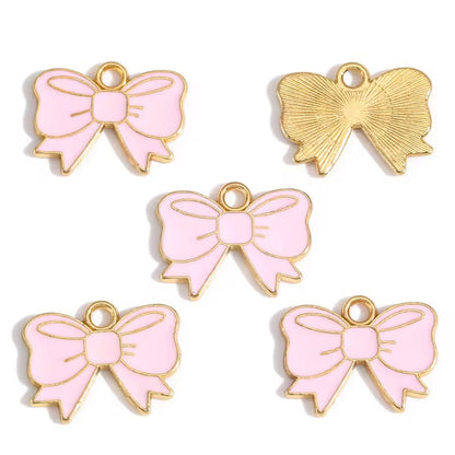 EC07P Bow enamel charm ( 1 pc ) High quality shine ( 14:18 mm )