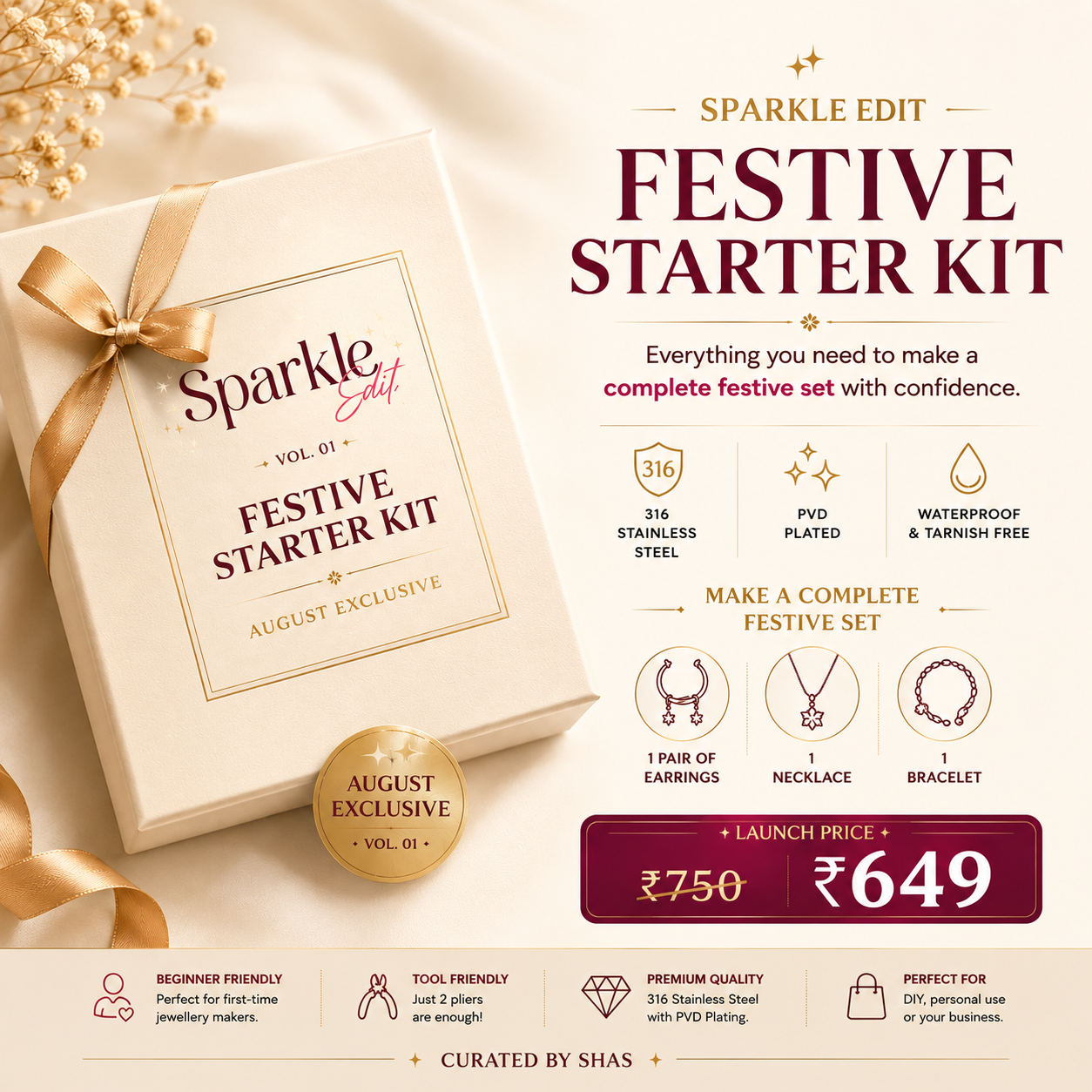Sparkle Edit™ Vol. 01 – Festive Starter Kit | DIY Jewelry Making Kit