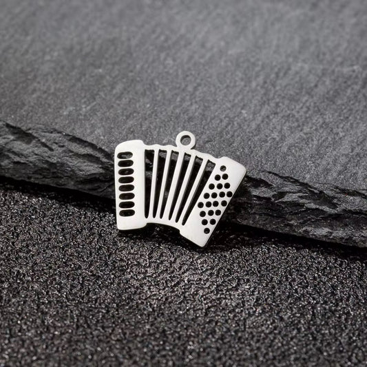 BBB 400 (o) Music Dainty Charm 18k gold PVD 316 Stainless steel ( 1 pc ) Anti tarnish ( 16*15mm )