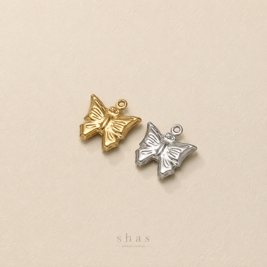 SC16K Butterfly charm 18k Gold PVD 316 stainless steel ( 1 pc ) Anti tarnish