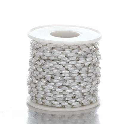 DIYS297 Pearl Link Chain ( 1 feet ) Silver PVD