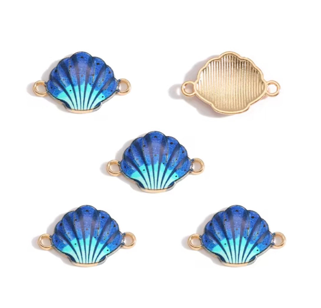 EC07J Shell Ocean enamel Connector charm ( 1 pc ) High quality shine ( 16:24 mm )