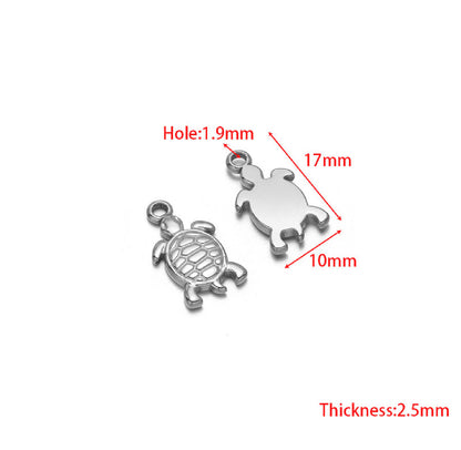 SC09E Turtle Charm Silver pvd plated 316 stainless steel ( 1 piece ) Anti tarnish