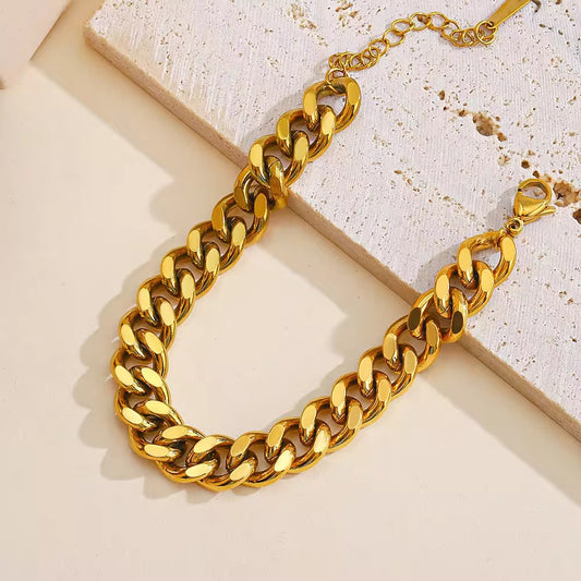SS 269 Thick Cuban Unisex Bracelet - 18k gold plated stainless steel - Anti tarnish - Wholesale