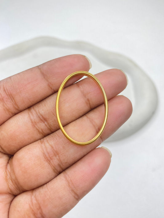 SS 3007 Oval Bezel 18K Gold PVD plated stainless steel ( 1 piece ) Anti tarnish ( 23:33 mm ) Thickness 3mm