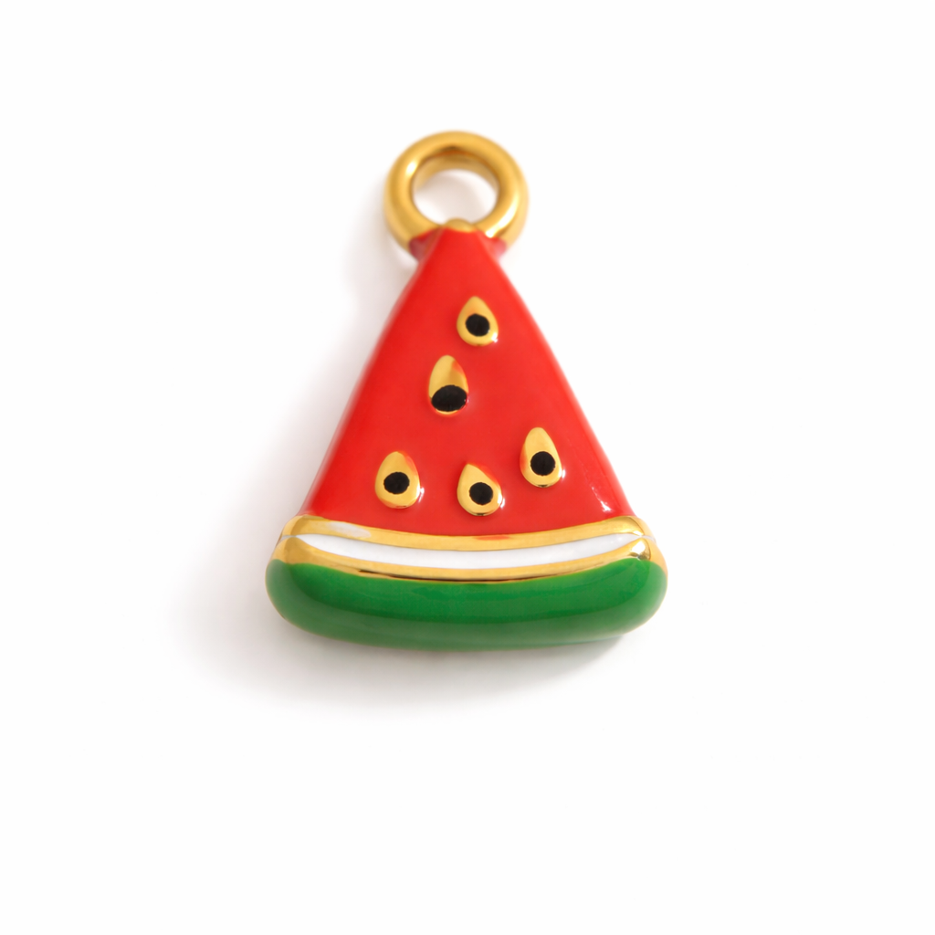 SS 3079 Watermelon 3D Enamel Charm - 316 SS PVD ( 1 pc ) Premium Collectible | Anti tarnish