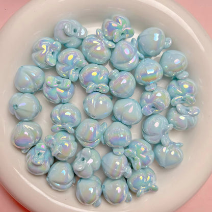 BBB 354 (e) Light Blue Fruit peach Shiny Bead ( 1 pc ) UV Plated Acrylic ( 16 mm )