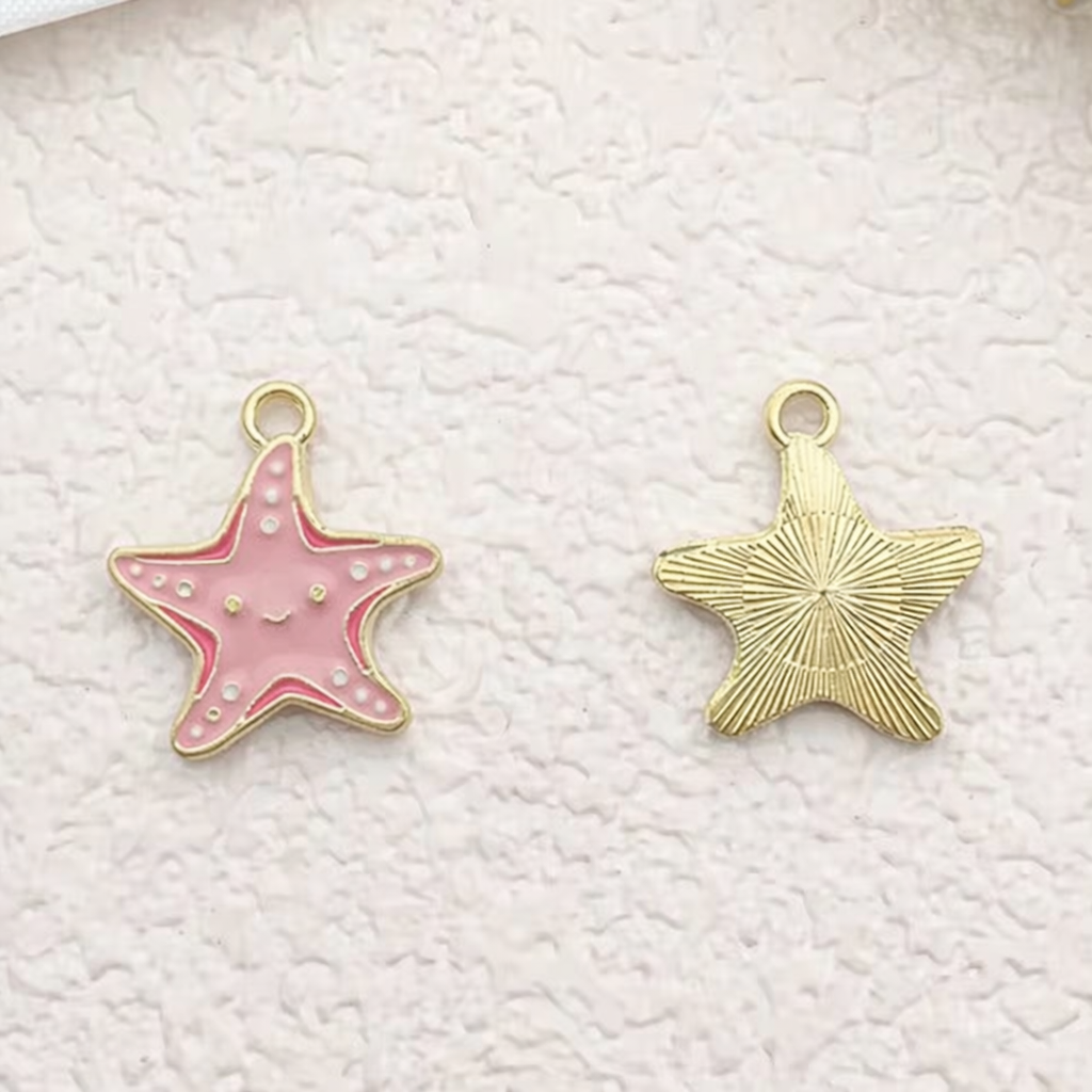 BBB 339 (a) Starfish Ocean enamel charm ( 1 pc ) High quality shine ( 17:19 mm )