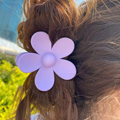 HA 16 (c) Cream Daisy Hawaii Floral Hair Claw Clip ( 1 pc )