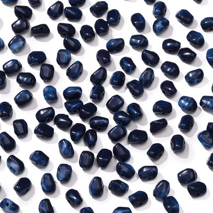 BBB 306 (g) Dark Blue Crystal Chip Shiny  Bead ( 1 pc ) UV Plated Acrylic ( 6*9 mm )