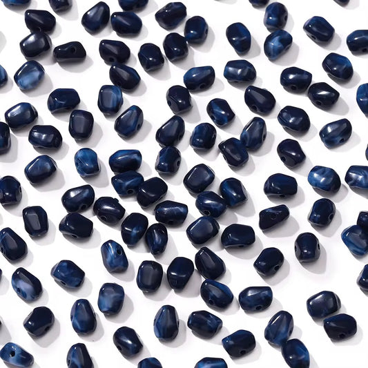 BBB 306 (g) Dark Blue Crystal Chip Shiny  Bead ( 1 pc ) UV Plated Acrylic ( 6*9 mm )