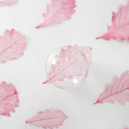 DF 10 Pink Autumn Pressed Dried Leaf ( 1 pc ) Plain dried flower for Resin Art