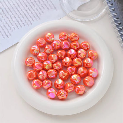 BBB 221 (a) Orange Irregular Bubble 3D Acrylic bead ( 1 pc ) UV Plated ( 12 mm )