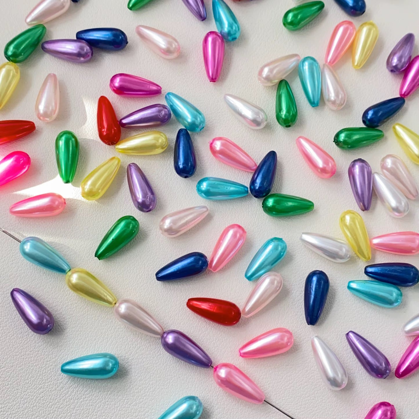 BBB 226 (i) Deep Sea Blue Pearly Waterdrop Acrylic bead ( 1 pc ) UV Plated ( 15:22 mm )