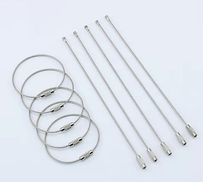 KC30  Loop Cable Key Ring Wire Keychain ( 1 pc ) Screw lock Key Ring ( 1.5 * 150 mm )