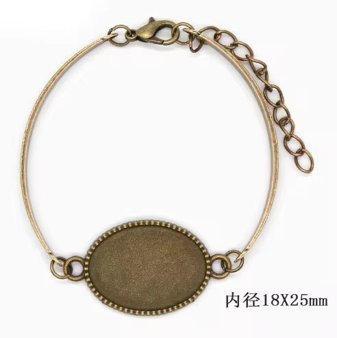 BBB 422 (g) Bracelet Bronze cabochon ( 1 pc ) tarnish resistant