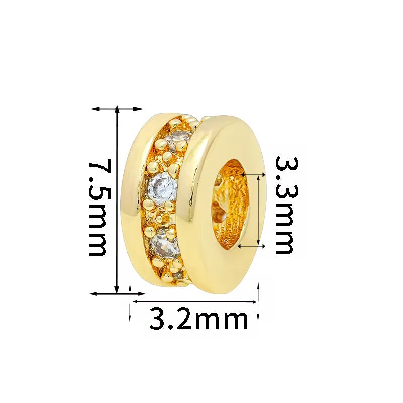 SS 1274 Zircon Round 14k Gold plated ( 1 pc ) Anti tarnish
