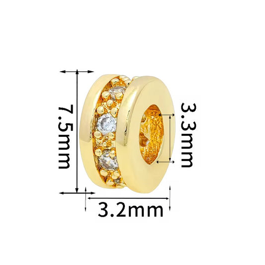 SS 1274 Zircon Round 14k Gold plated ( 1 pc ) Anti tarnish