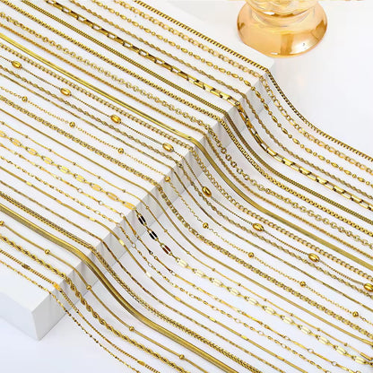 RC 62 Beaded Ready made chain 18k Gold PVD plated 316 Stainless steel ( 1 pc ) Anti tarnish ( 2 mm ) with extension
