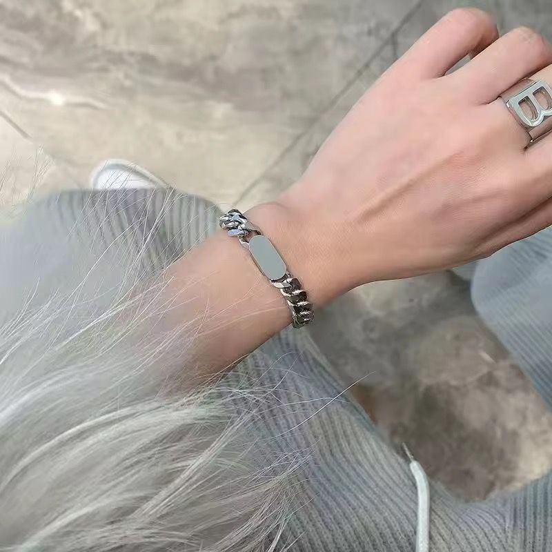 BSJ18C Aurum Tag Bracelet silver PVD plated