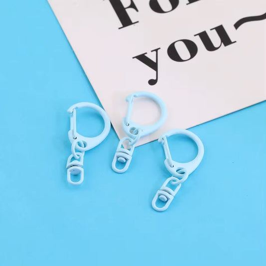BBB 269 (a) Light Blue Candy baked paint D Shape Buckle Ring Keychain Clasp ( 1 pc ) Spring Clasp Key Ring ( 38 mm ) High Quality Alloy