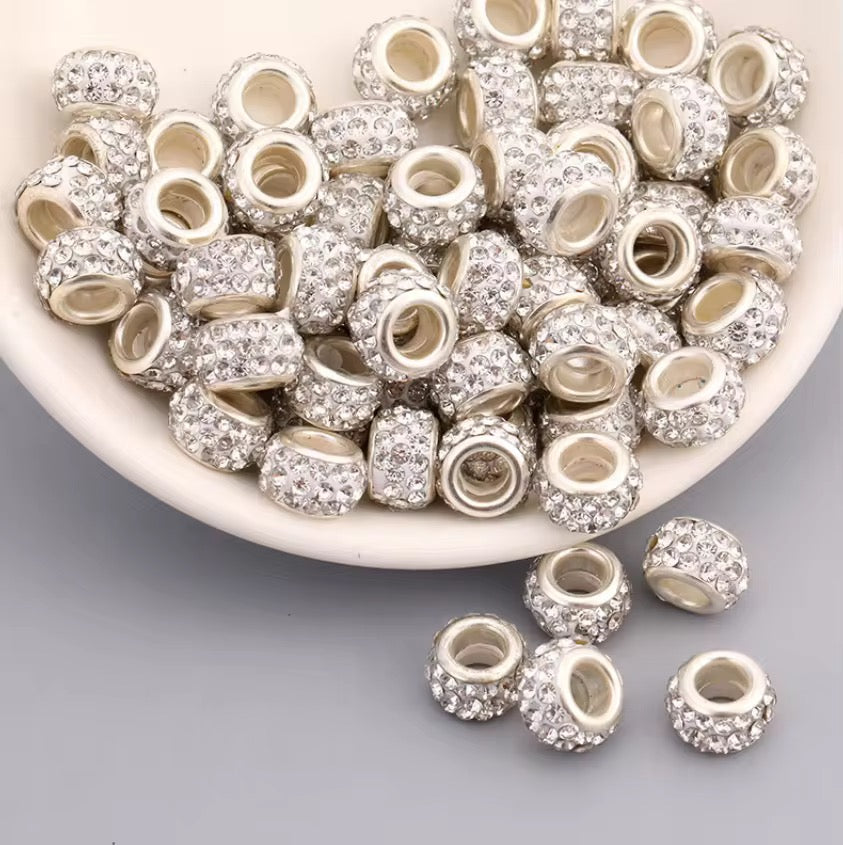 BBB 250 (d) White Rhinestone Crystal Bead ( 1 pc ) Multi Crystal Epoxy ball ( 12 mm )