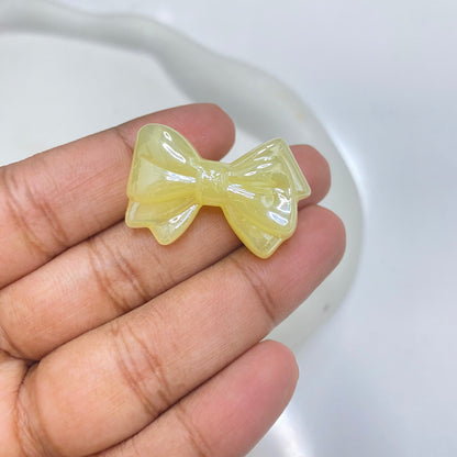 AB90 Luminous Bow uv plated shiny irrediscent Acrylic bead ( 1 pc )