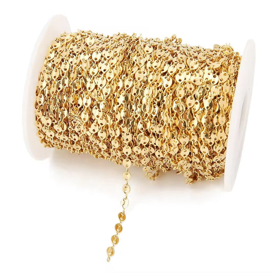 CN 428 Oval Link Chain ( 1 feet ) 18k gold PVD