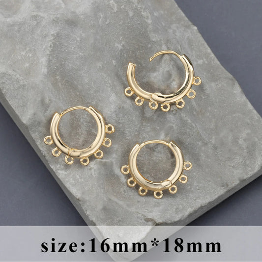 SS 711 Multi connector gold plated hoop ( 2 pc ) anti tarnish