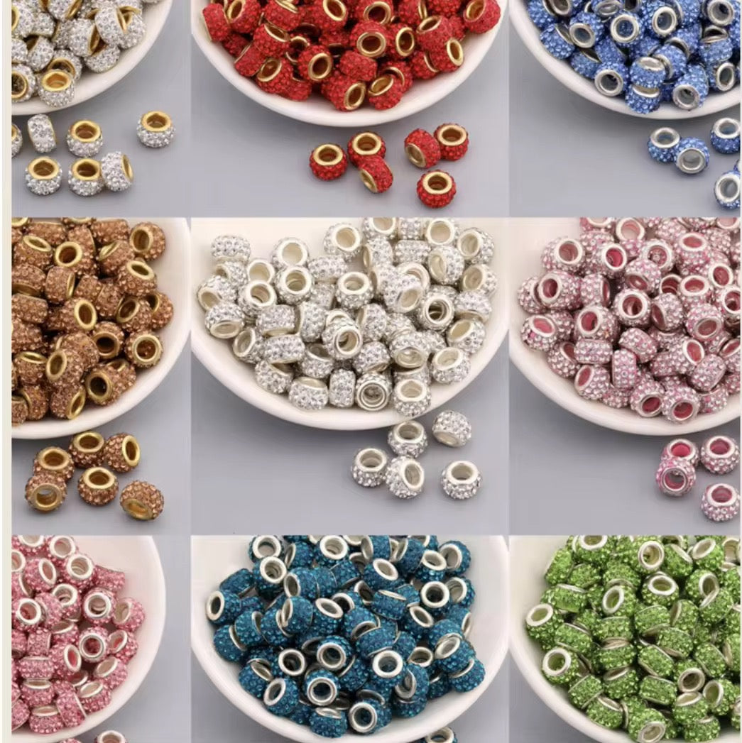 BBB 250 (f) Pink Rhinestone Crystal Bead ( 1 pc ) Multi Crystal Epoxy ball ( 12 mm )