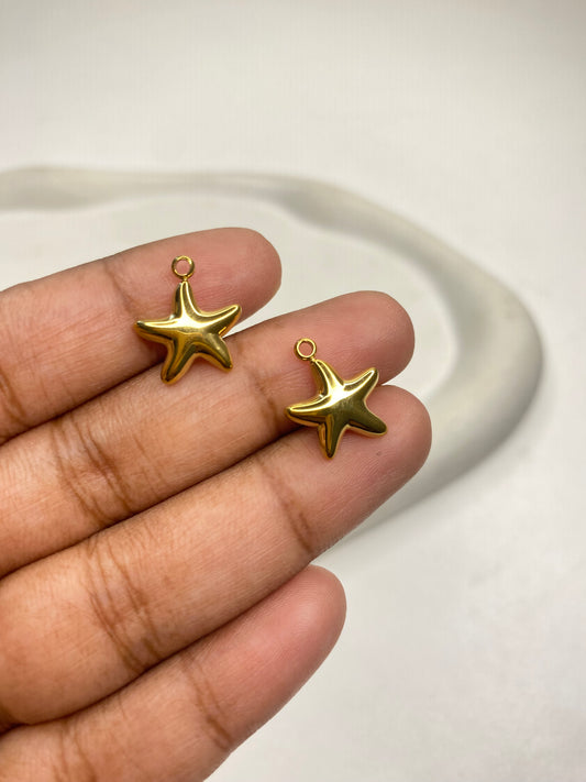 SS 2866 Star Fish 18K Gold plated stainless steel ( 1 piece ) Anti tarnish ( 13:15 mm )