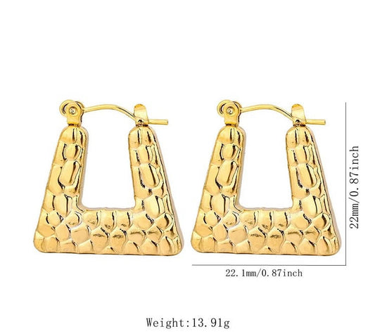 ESJ15F Mira hoops - 18k Gold PVD plated 316 stainless steel - Anti tarnish