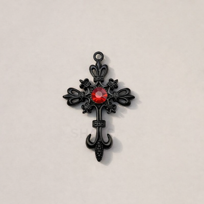 BBB 319 (d) Cross Dark Style Y2K charm ( 1 pc ) High quality Alloy ( 55:40 mm )