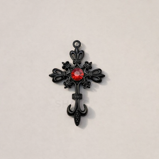 BBB 319 (d) Cross Dark Style Y2K charm ( 1 pc ) High quality Alloy ( 55:40 mm )