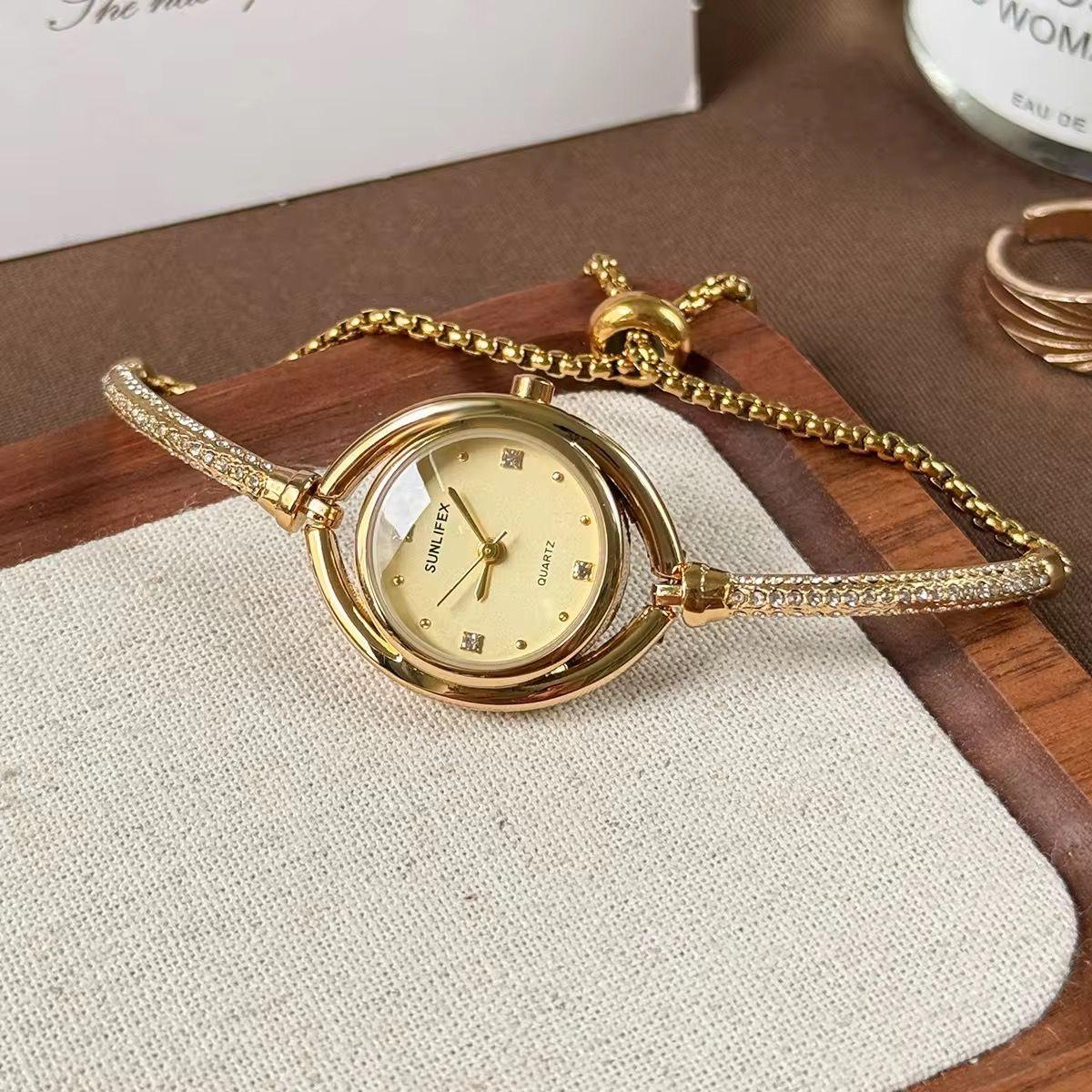 VW 31 Gold Dial zircon watch 18K Gold PVD