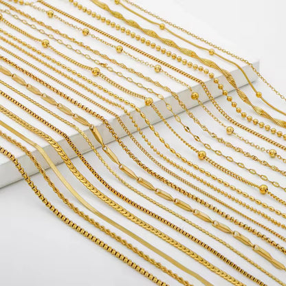 RC 65 Heart Link Ready made chain 18k Gold PVD plated 316 Stainless steel ( 1 pc ) Anti tarnish ( 5 mm ) with extension