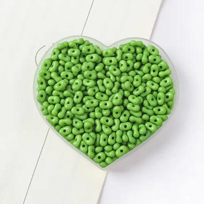 BBB 325 (L) Green Peanut Shiny Bead ( 1 pc ) UV Plated Acrylic ( 4*6 mm )